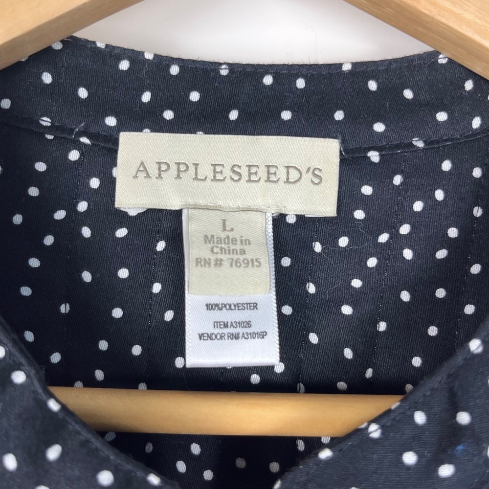 APPLESEED'S Quilted Jacket Size L Button Up Floral Artsy Colorful Polka Dots - Picture 4 of 8